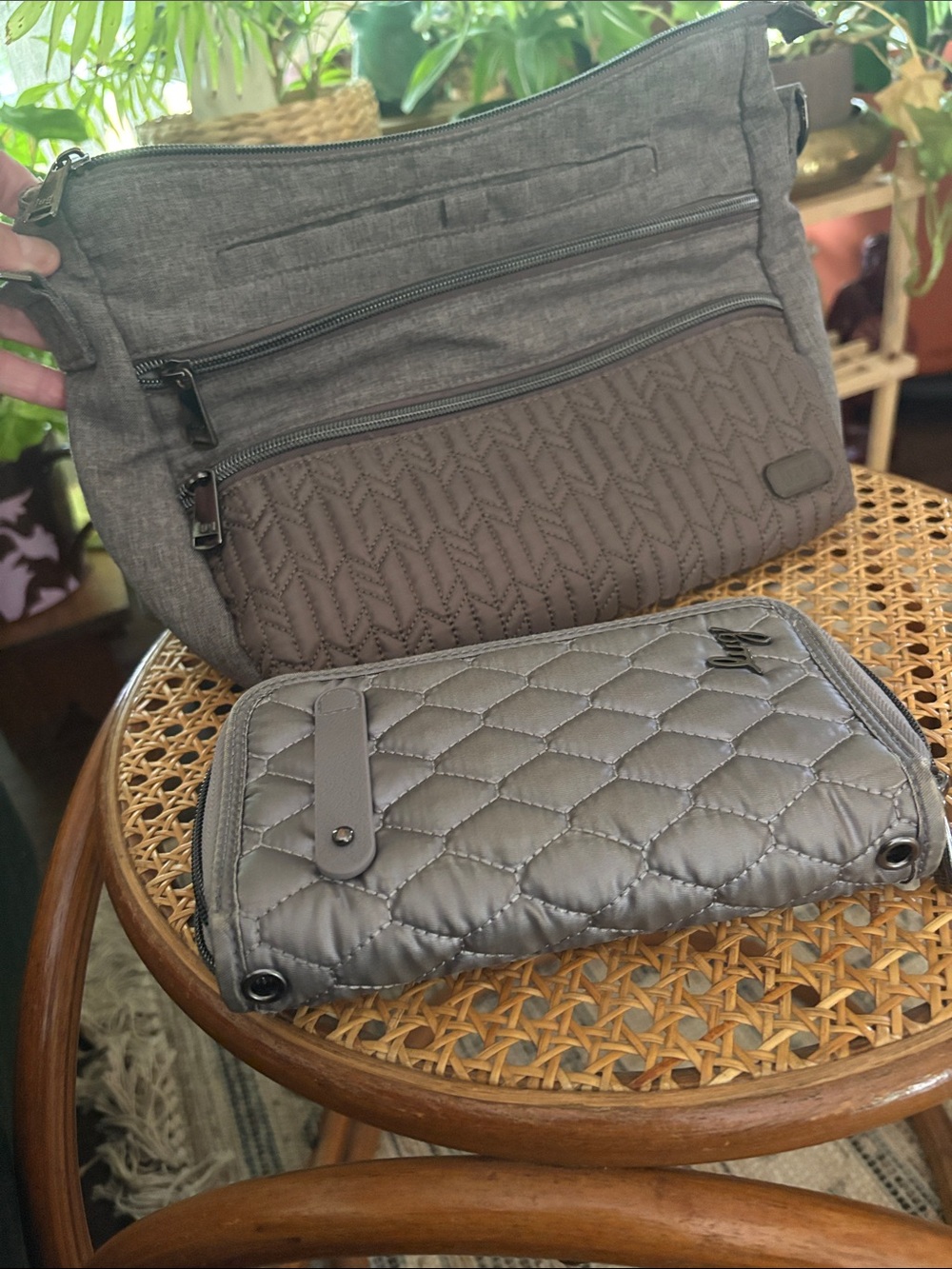 Lug slider crossbody and Tram wallet